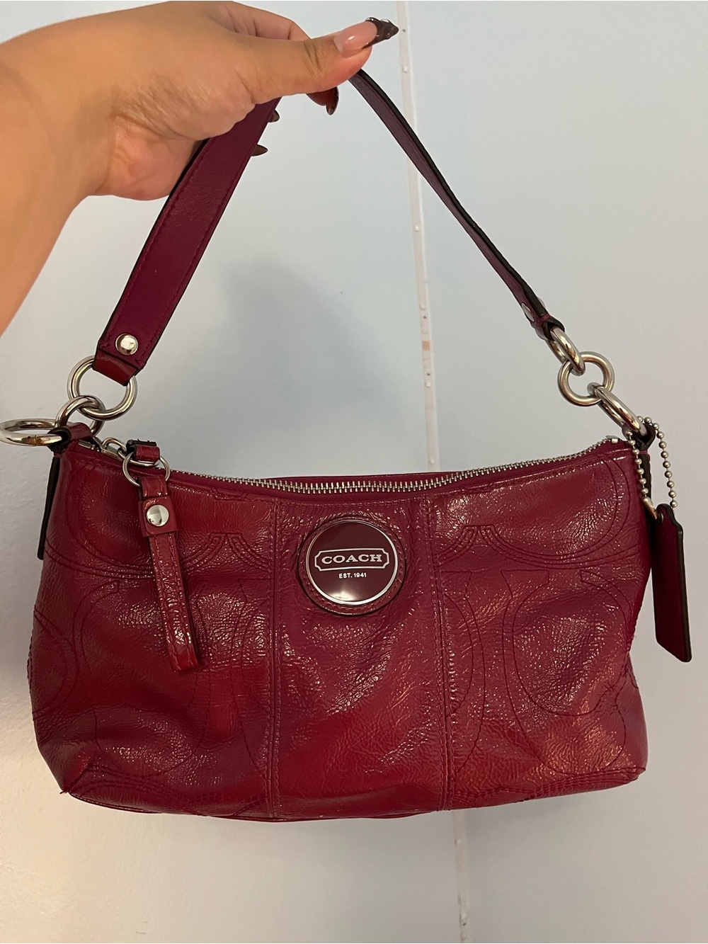 Coach Burgundy Leather Shoulder Bag